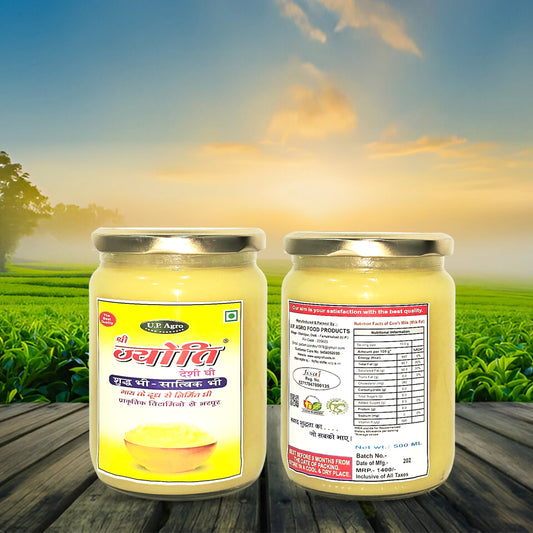 A2 Cow Fresh Desi Ghee (Jar 500ML)- Non Bilona -SHRI JYOTI DESHI GHEE