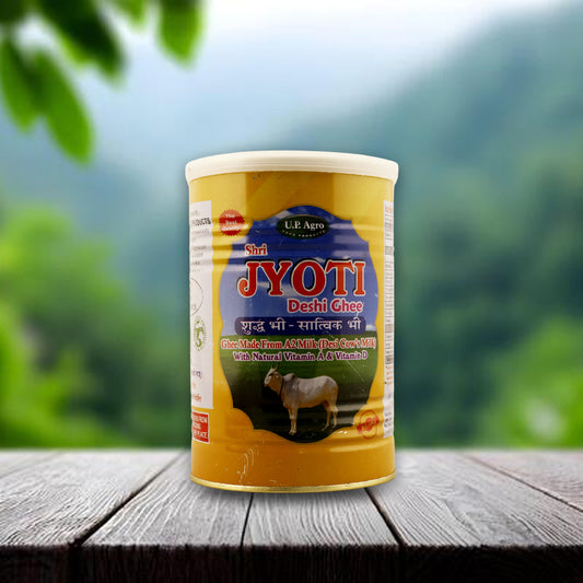 A2 cow Shri Jyoti Deshi Ghee - Bilona Processed ( International Tin Pack 1L )