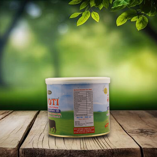 Buffalo Desi Ghee - Bilona Processed (International Tin 500ML) SHRI JYOTI DESHI GHEE