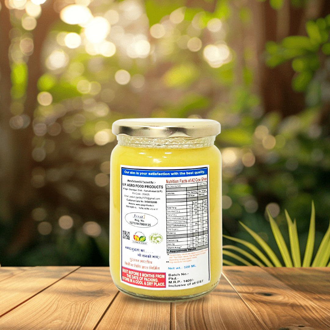 A2 Cow Shri Jyoti Desi Ghee - Bilona Processed (Glass Jar 500 ML)