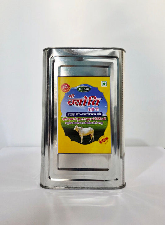 A2 cow Shri Jyoti Deshi Ghee - Bilona Processed (Tin 5L)
