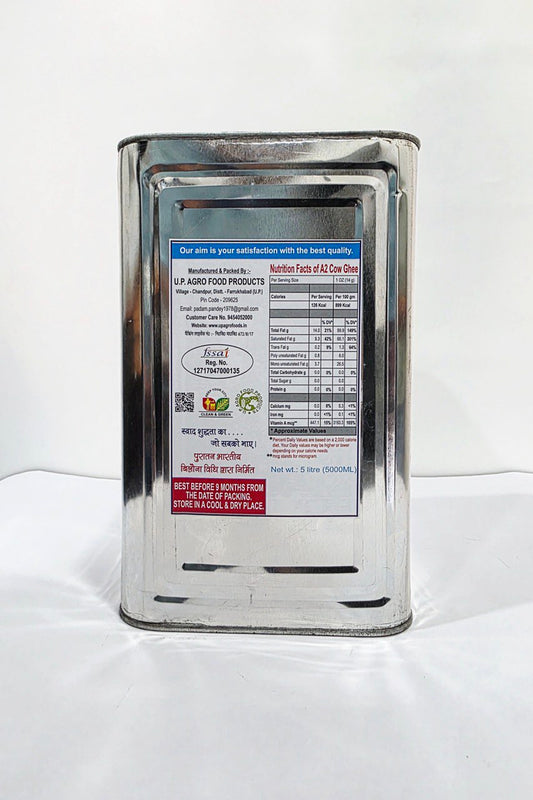A2 cow Shri Jyoti Deshi Ghee - Bilona Processed (Tin 5L)