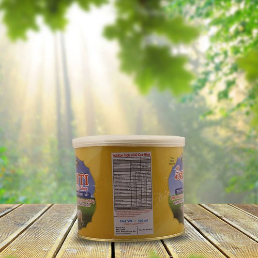 A2 cow Shri Jyoti Deshi Ghee - Bilona Processed ( International Tin Pack 500ML)
