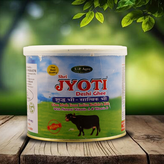 Buffalo Desi Ghee - Bilona Processed (International Tin 500ML) SHRI JYOTI DESHI GHEE