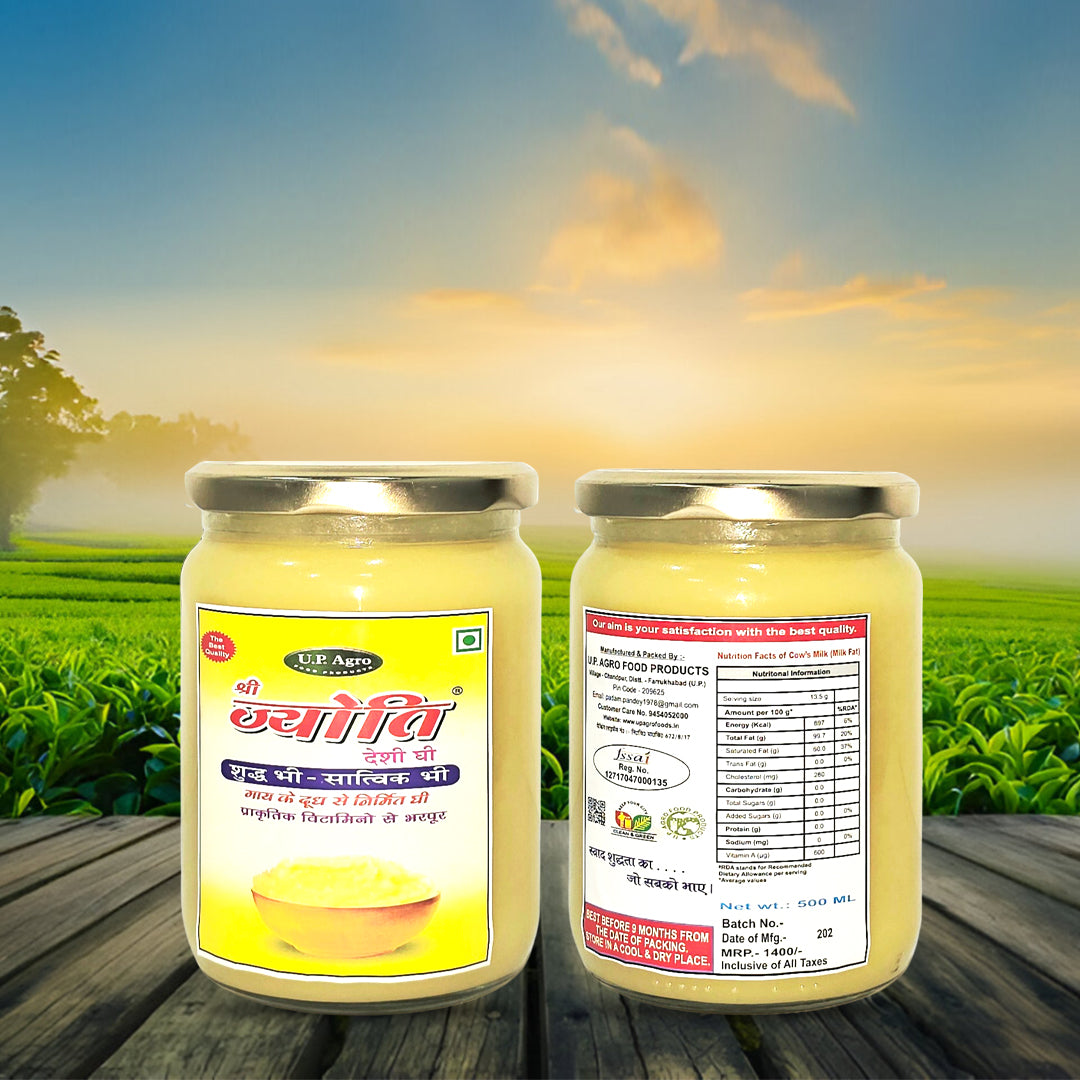 A2 Cow Fresh Desi Ghee (Jar 500ML)- Non Bilona -SHRI JYOTI DESHI GHEE