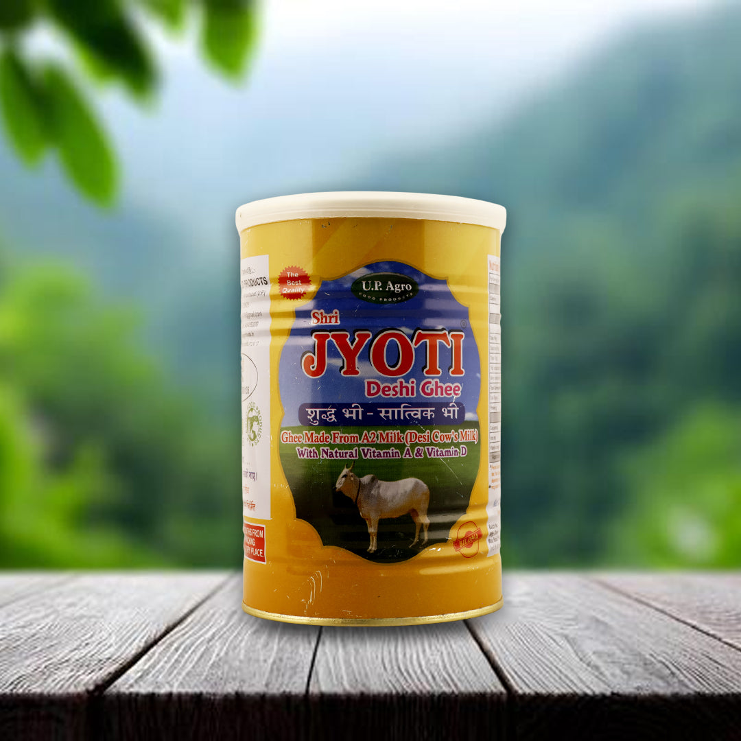 A2 cow Shri Jyoti Deshi Ghee - Bilona Processed ( International Tin Pack 1L )