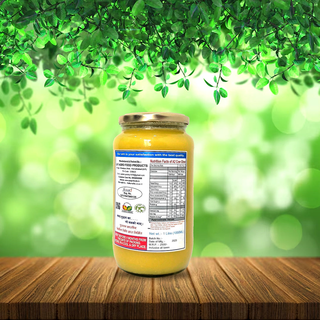 A2 cow Shri Jyoti Deshi Ghee – Bilona Processed (Glass Jar 1 L)