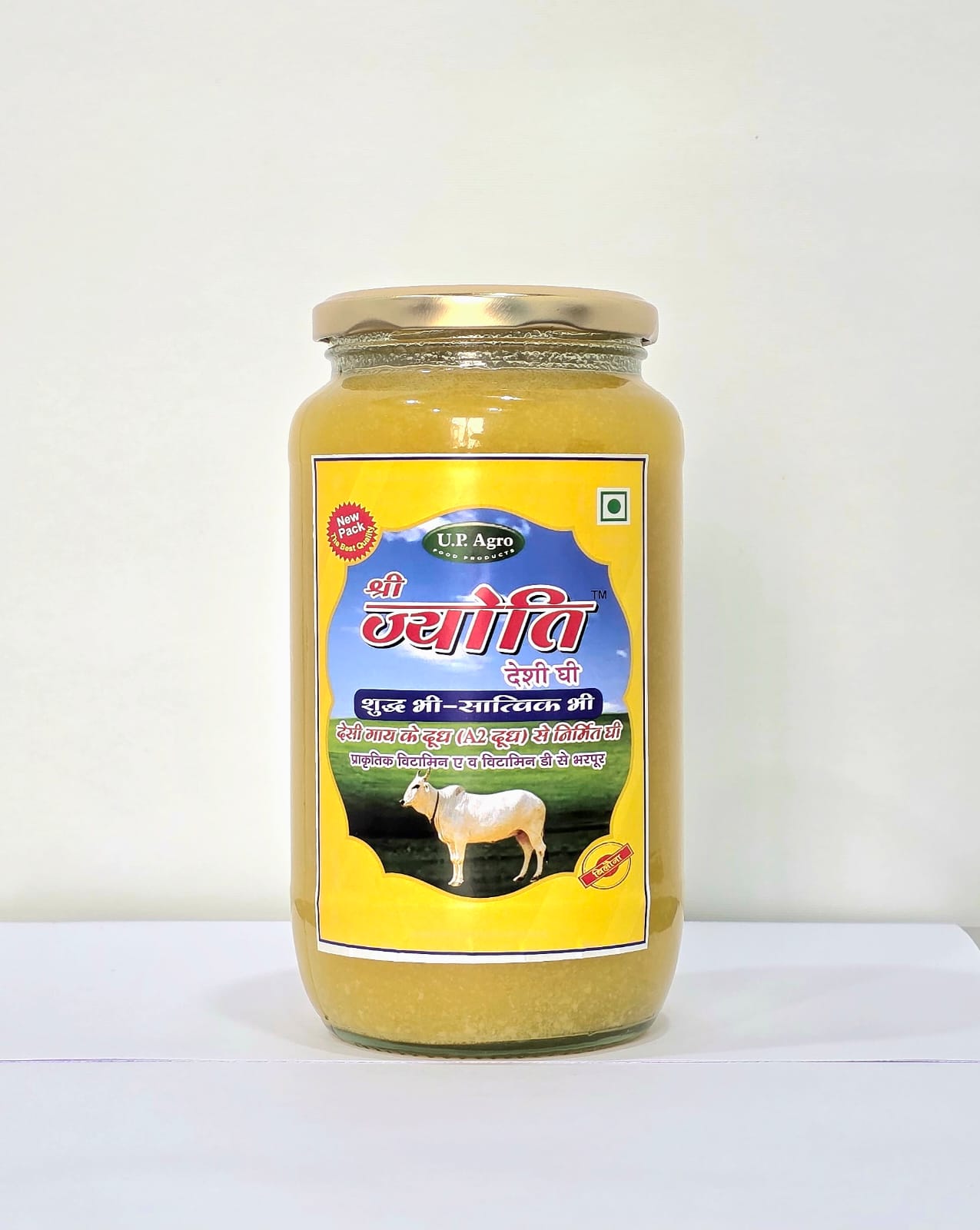 A2 cow Shri Jyoti Deshi Ghee – Bilona Processed (Glass Jar 1 L)