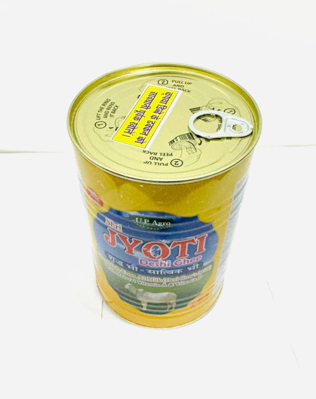 A2 cow Shri Jyoti Deshi Ghee - Bilona Processed ( International Tin Pack 1L )