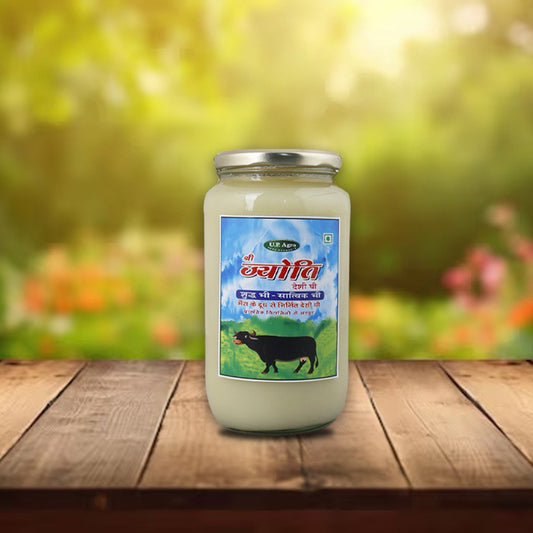 Buffalo Desi Ghee - Bilona Processed (Glass Jar 500ML) SHRI JYOTI DESHI GHEE