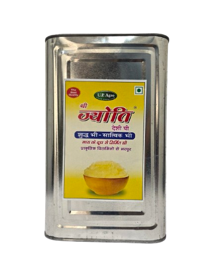 Indian Desi Cow’s Milk Ghee (Non Bilona) 5Litre – International Tin pack – SHRI JYOTI DESHI GHEE