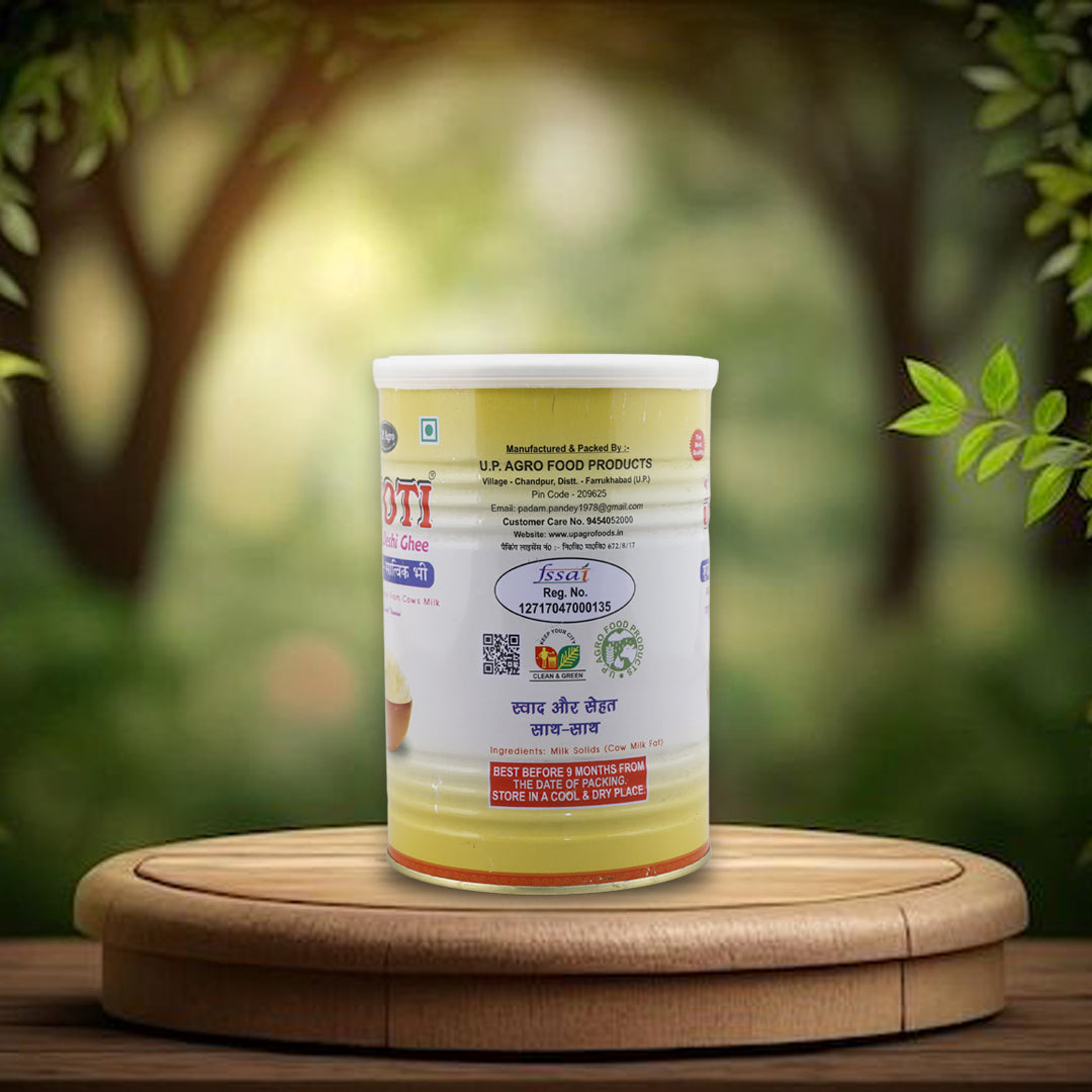 Indian Desi Cow’s Milk Ghee (Non Bilona) 1Litre International tin pack – SHRI JYOTI DESHI GHEE